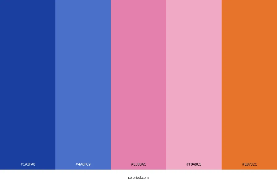Blue Pink Orange Color Palette