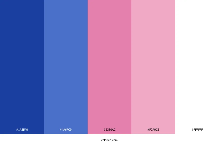 Blue Pink White Color Palette