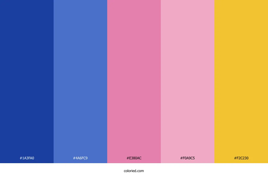 Blue Pink Yellow Color Palette