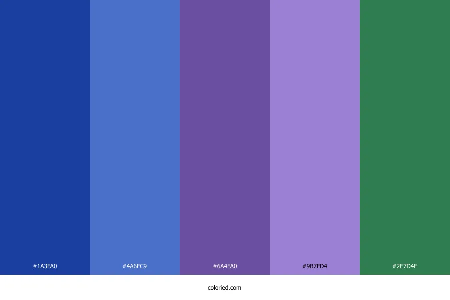 Blue Purple Green Color Palette