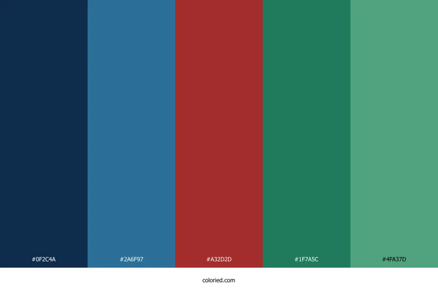 Blue Red and Green Color Palette