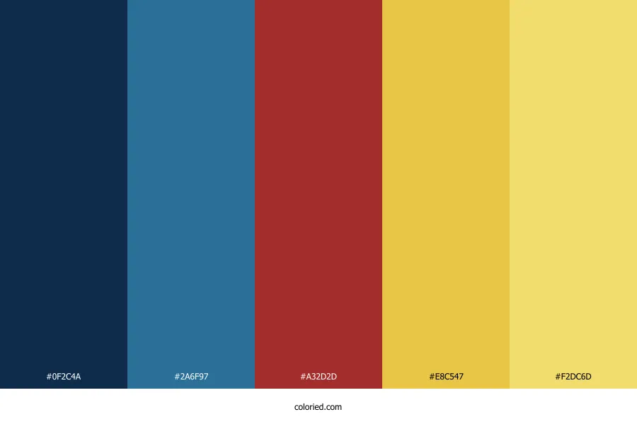 Blue Red and Yellow Color Palette