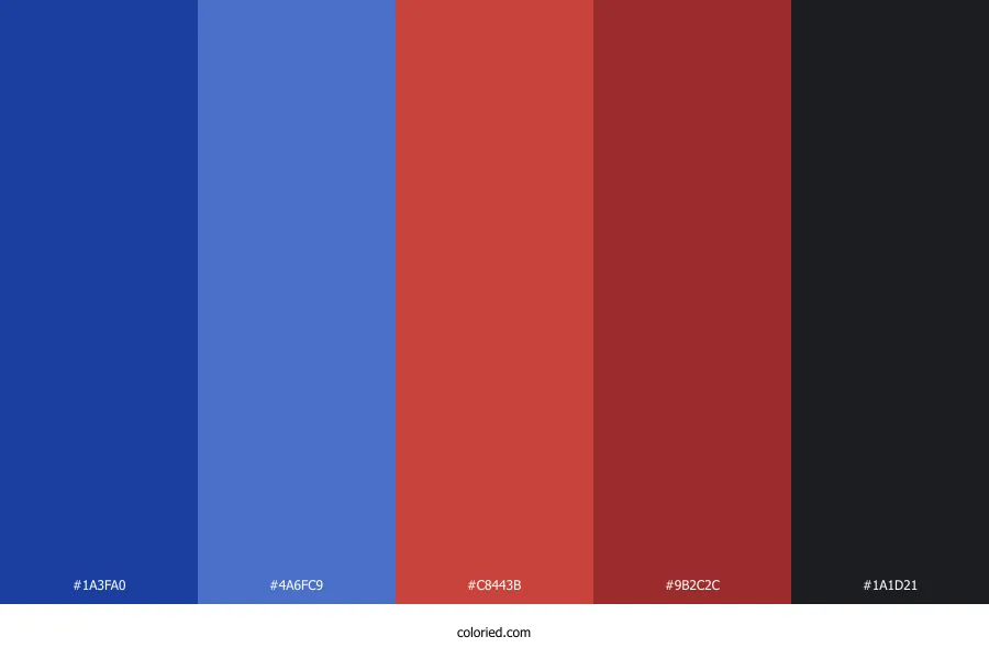 Blue Red Black Color Palette