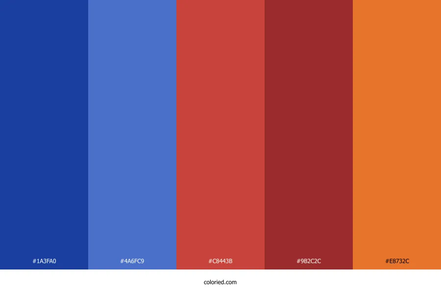 Blue Red Orange Color Palette