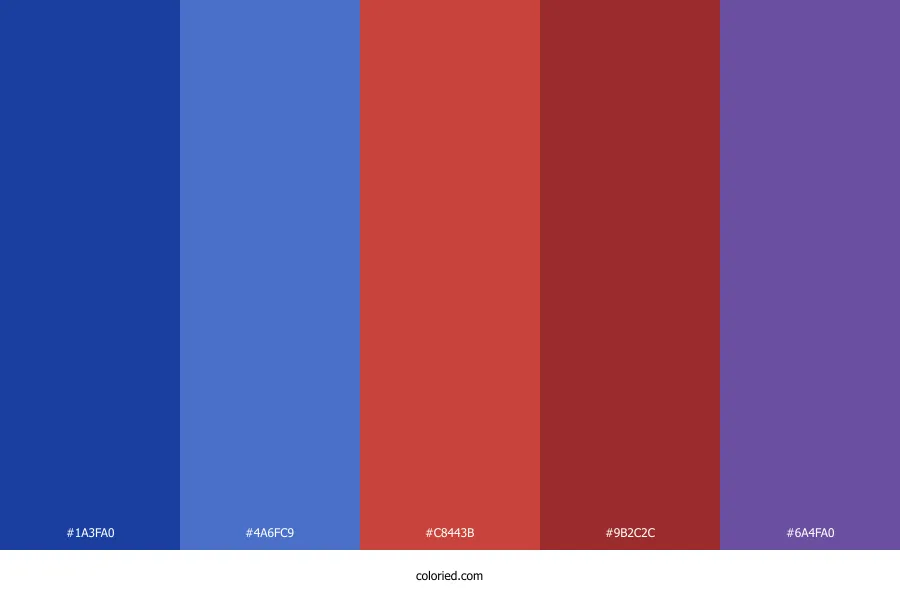 Blue Red Purple Color Palette