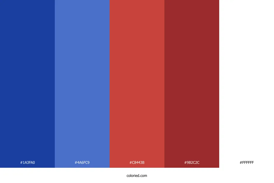 Blue Red White Color Palette