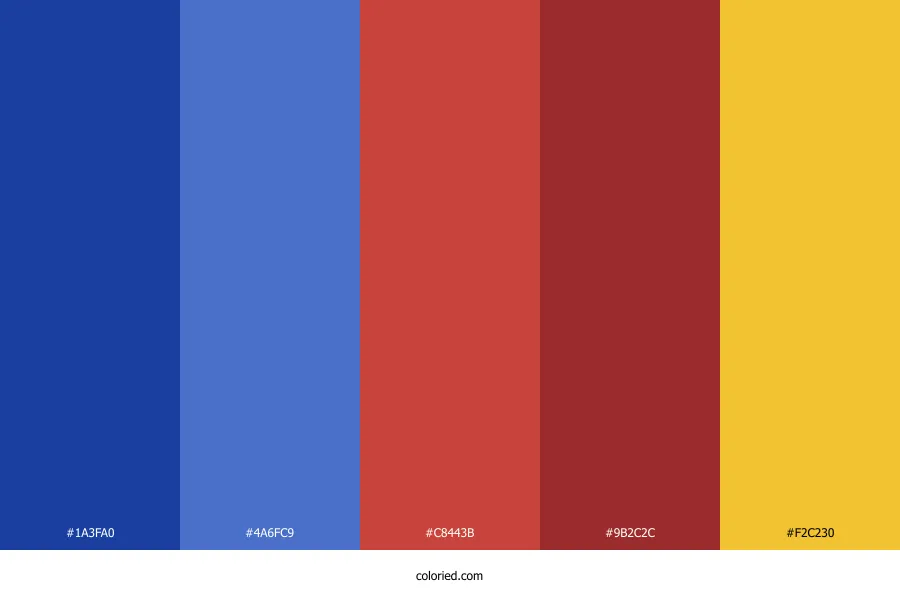 Blue Red Yellow Color Palette
