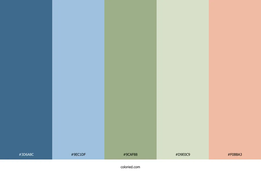 Blue Sage Peach Color Palette