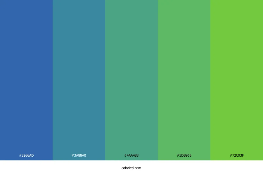 Blue to Green Color Palette