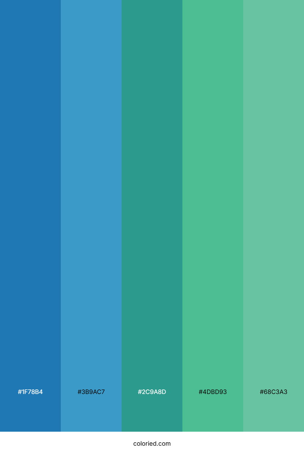 Blue to Green Gradient Color Palette