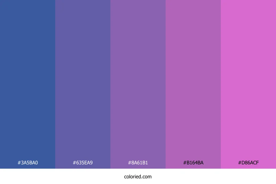 Blue to Purple Gradient Color Palette