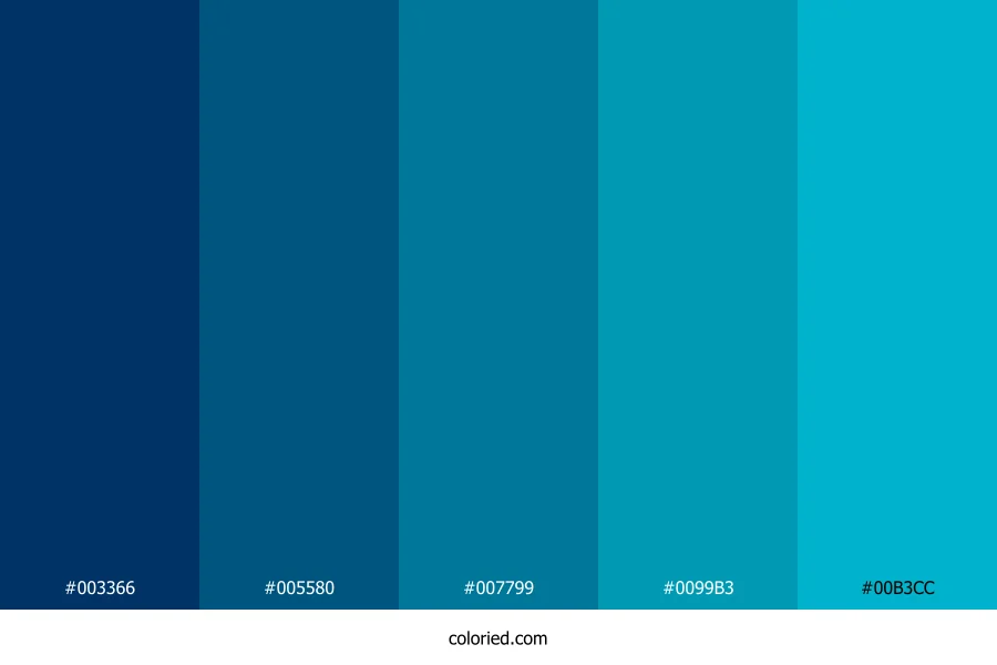 Blue to Teal Color Palette