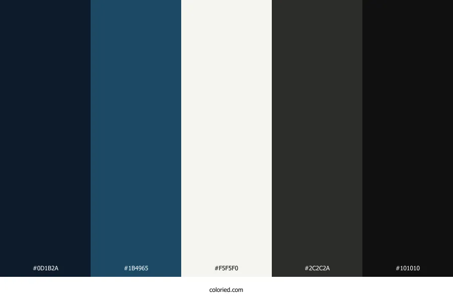 Blue White and Black Color Palette