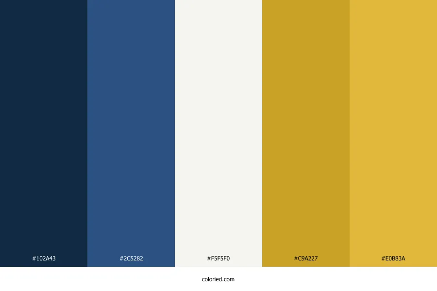 Blue White and Gold Color Palette