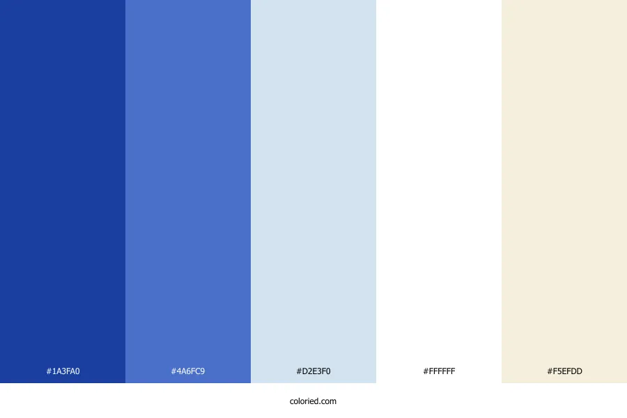 Blue White Cream Color Palette