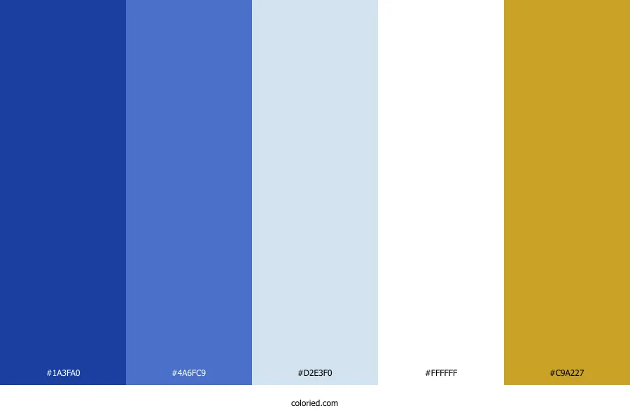 Blue White Gold Color Palette