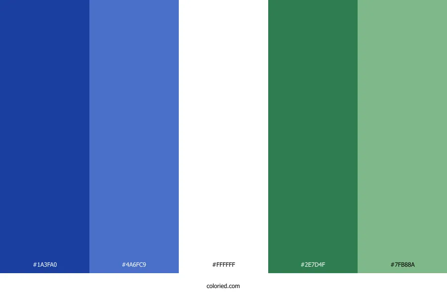 Blue White Green Color Palette