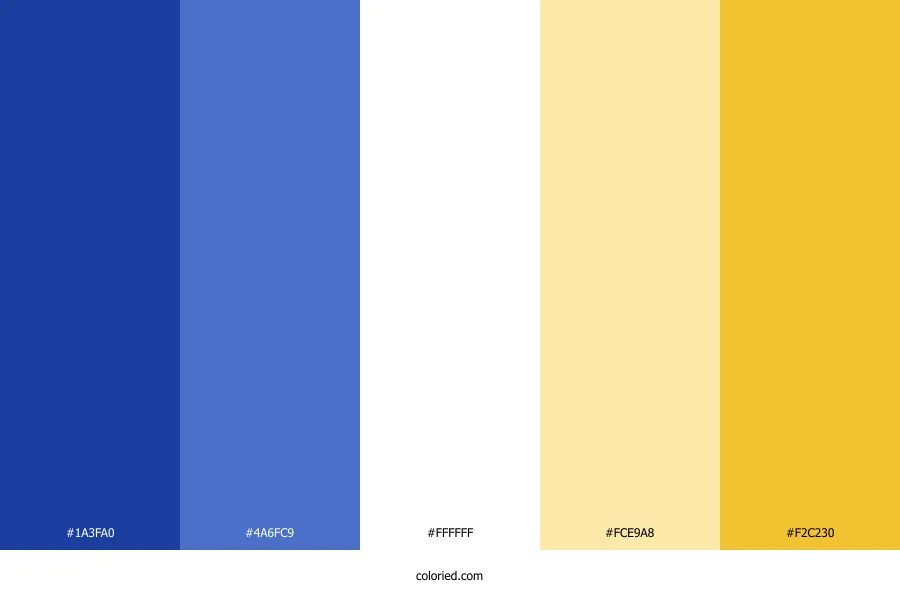 Blue White Yellow Color Palette
