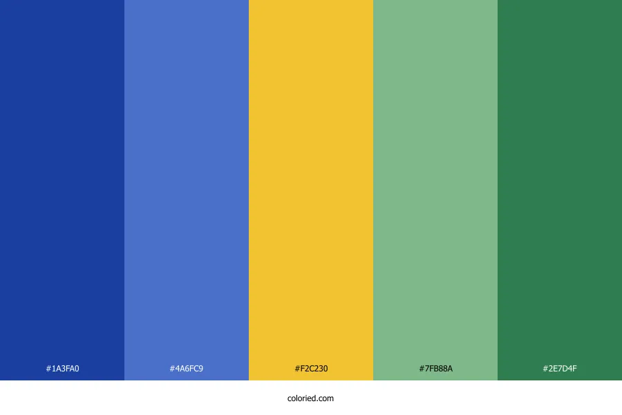 Blue Yellow Green Color Palette