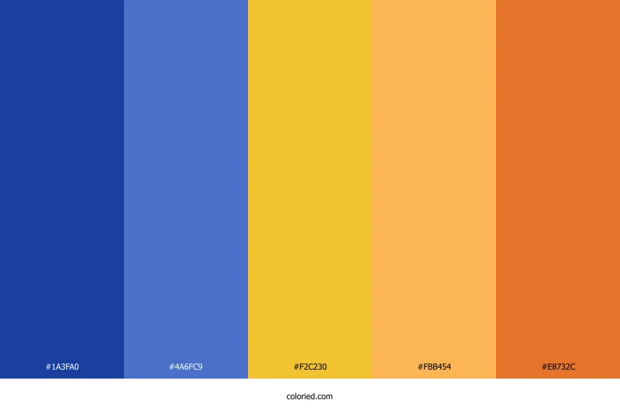 Blue Yellow Orange Color Palette