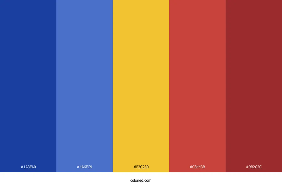 Blue Yellow Red Color Palette