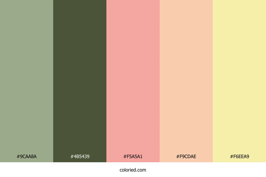 Blushing Olive Grove Color Palette