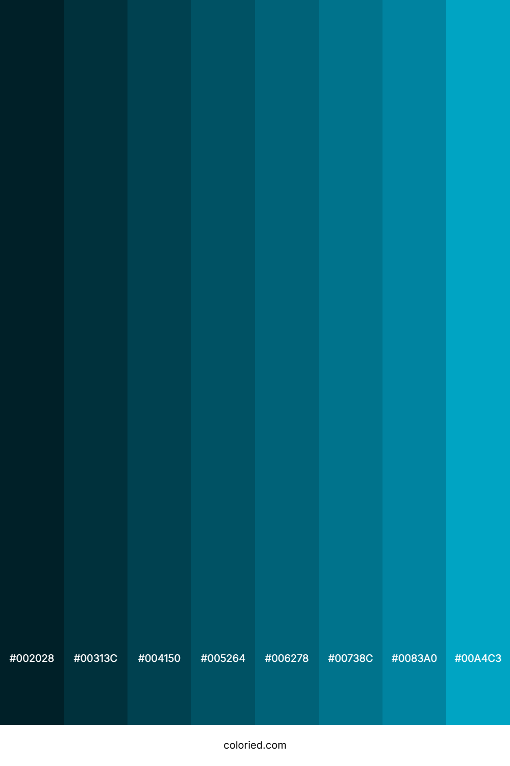 Bondi Blue Color Shades