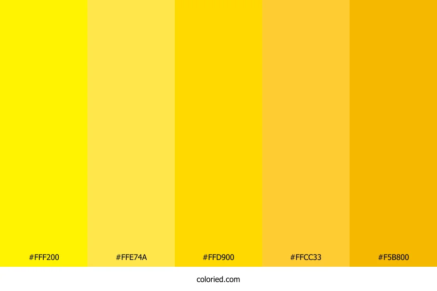 Bright and Lemon Yellow Color Palette