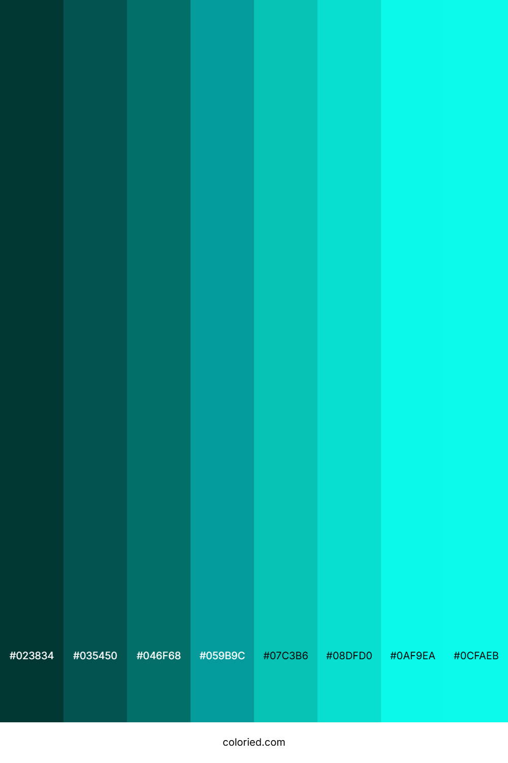 Bright Aqua Color Shades
