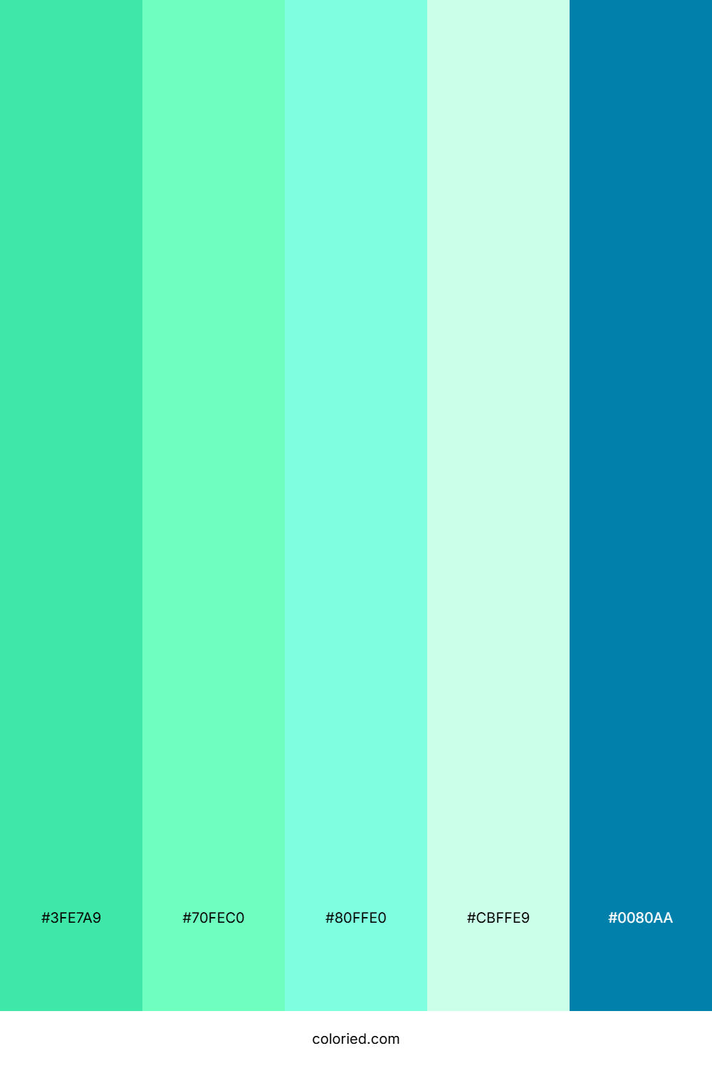 Bright Aquamarine And Cyan Color Palette