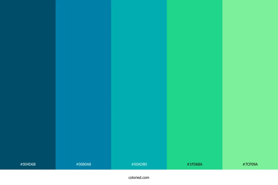 Bright Blue Green Color Palette