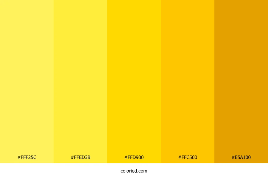 Bright Gold Gradient Color Palette