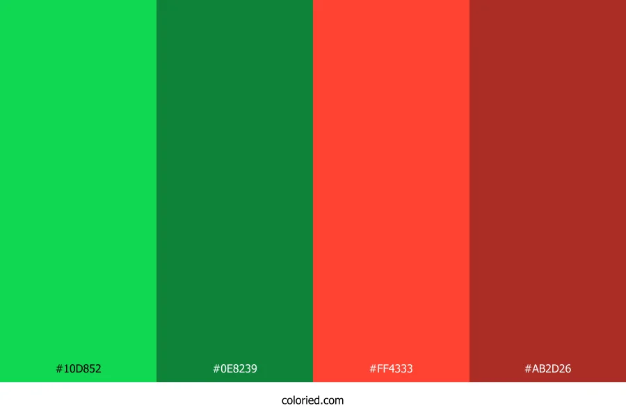 Bright Green and Vivid Red Color Palette