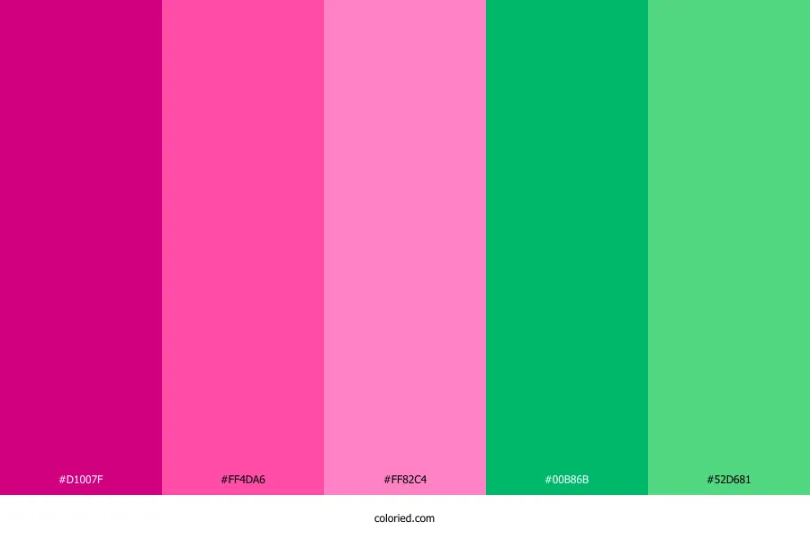 Bright Pink and Green Color Palette
