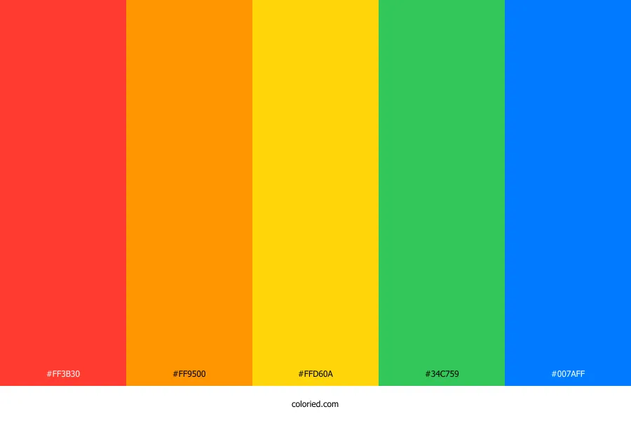 Bright Rainbow Color Palette
