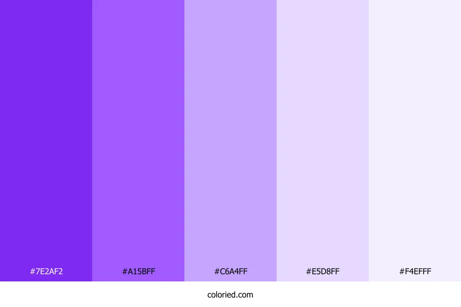 Bright to Light Purple Color Palette