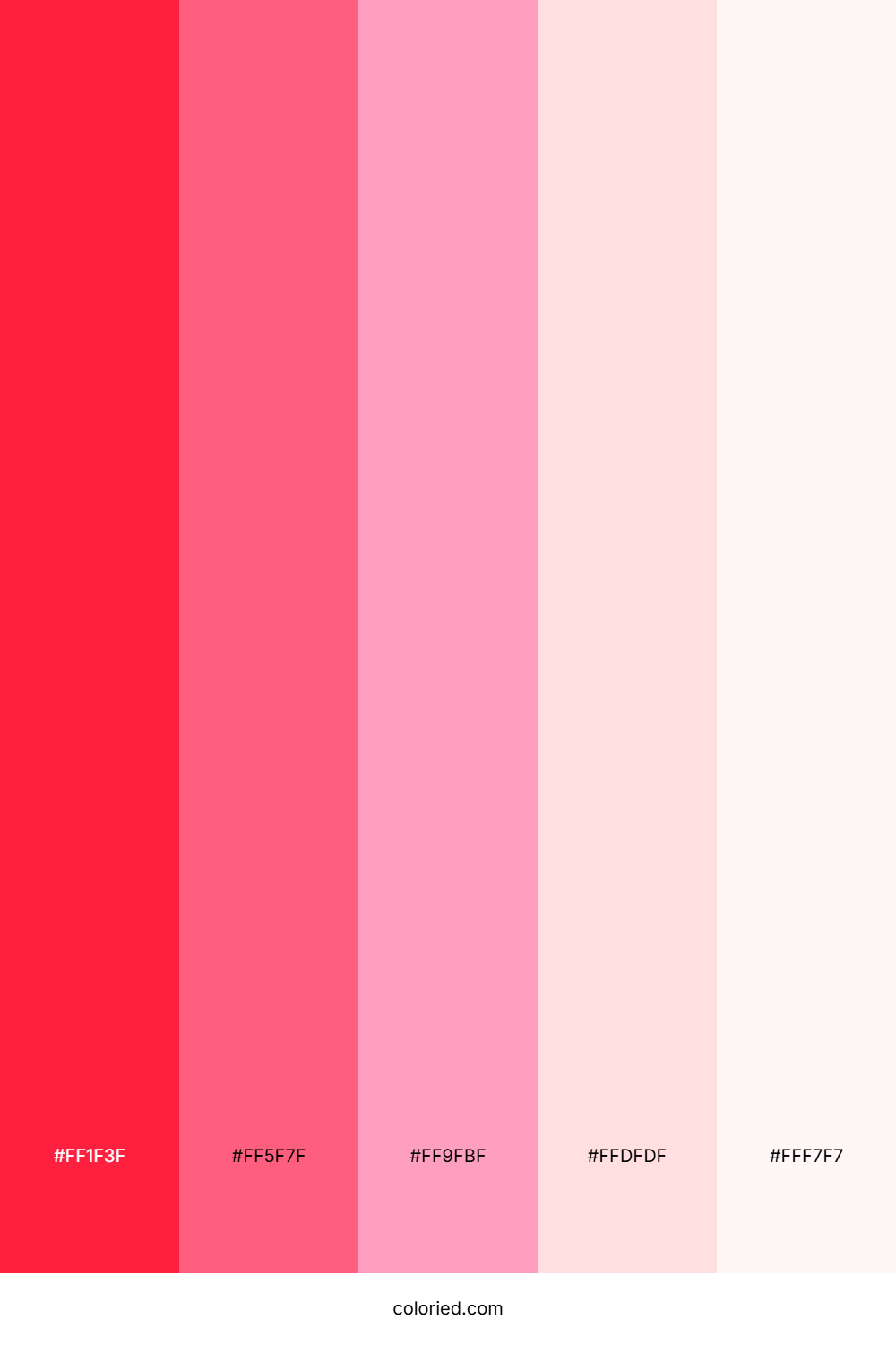 Bright to Light Red Color Palette