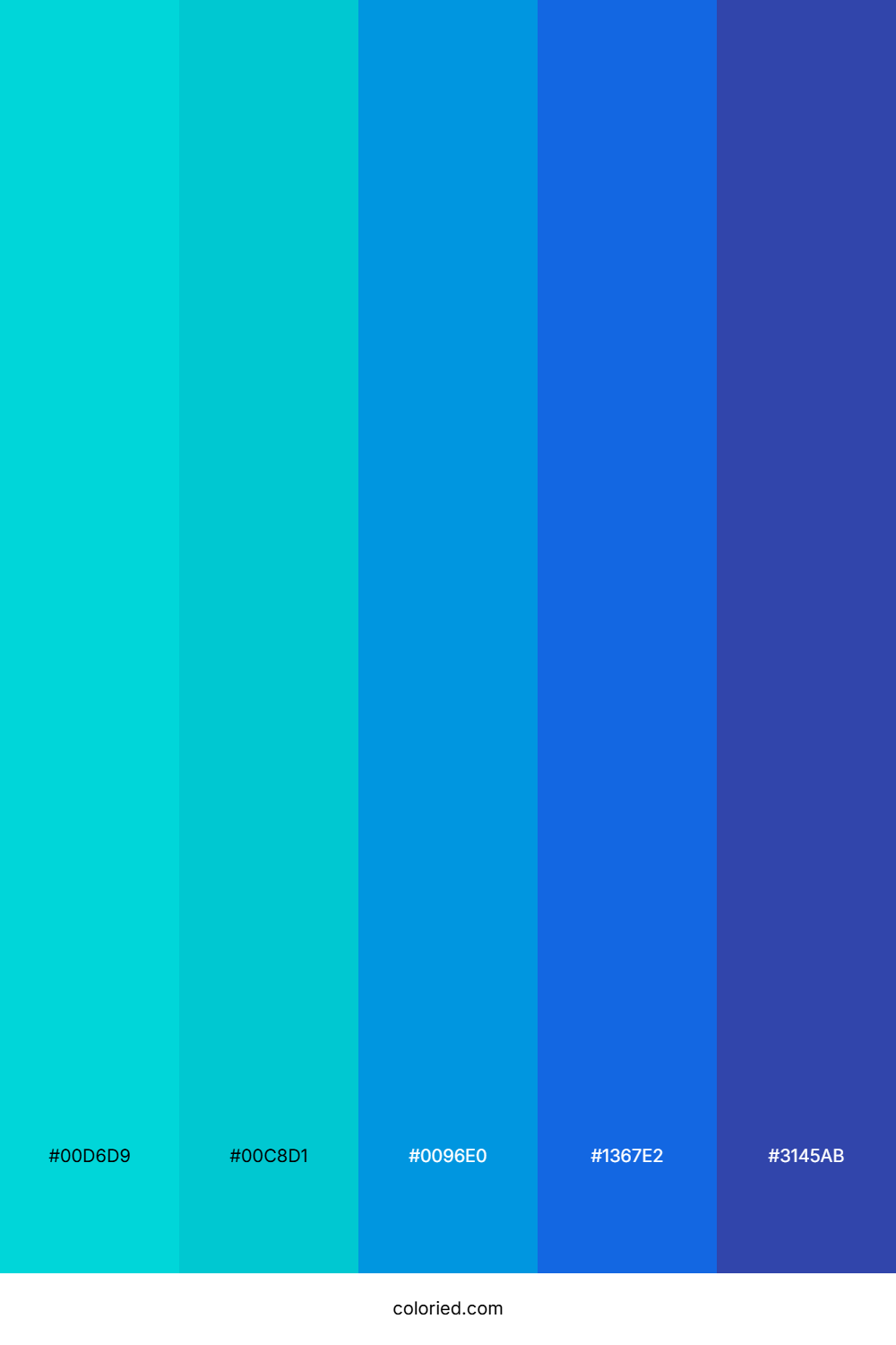 Bright Turquoise And Deep Blue Color Palette