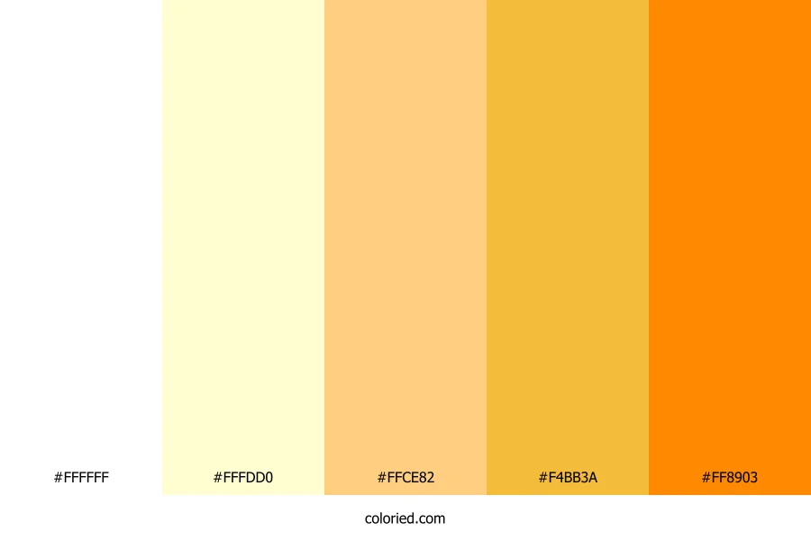 Bright White and Golden Orange Color Palette