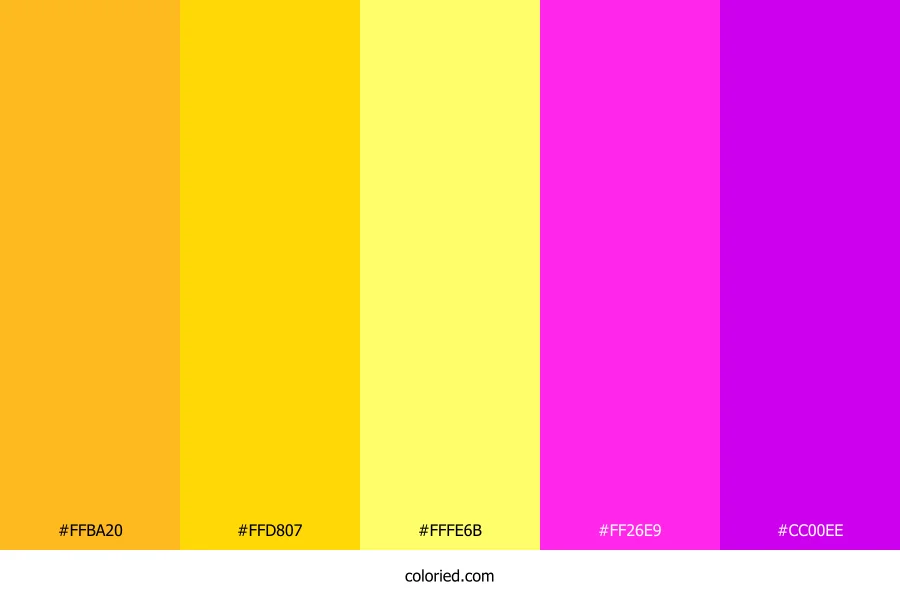 Bright Yellow and Magenta Color Palette