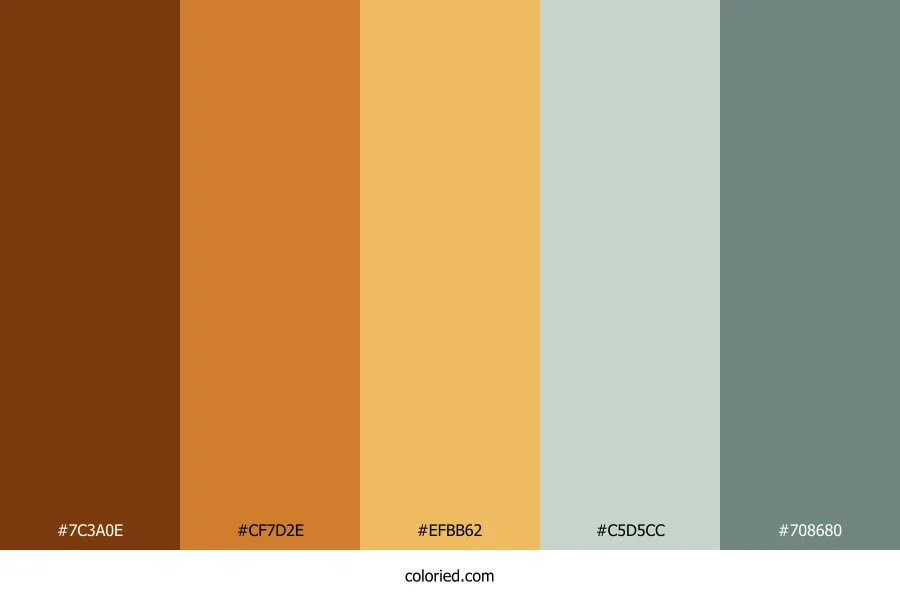 Bronze Amber Sage Color Palette