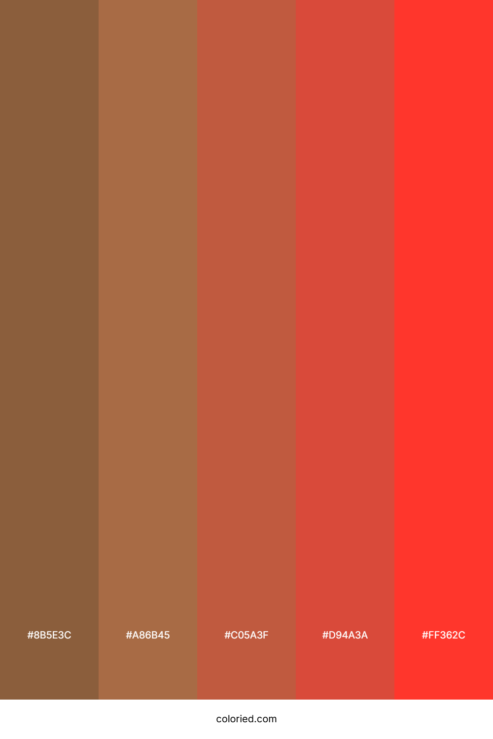 Brown to Red Gradient Color Palette