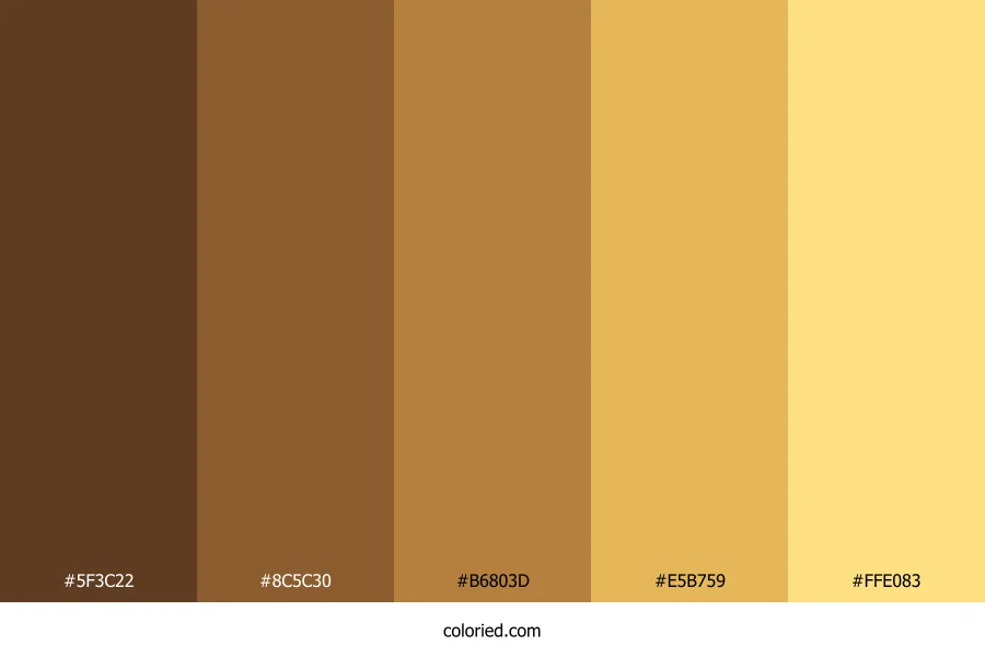 Brown to Yellow Gradient Color Palette