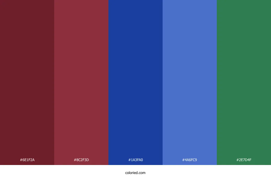 Burgundy Blue Green Color Palette