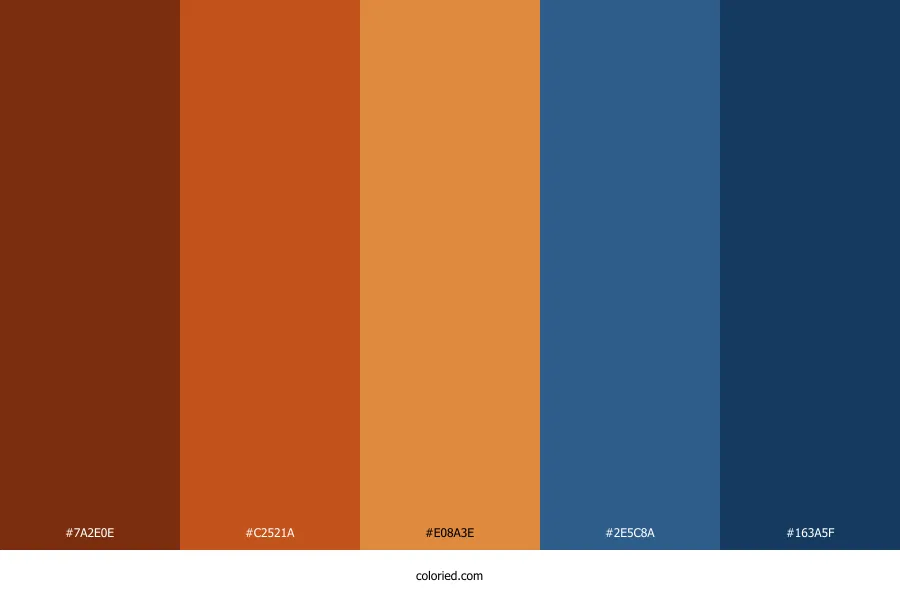 Burnt Orange and Blue Color Palette