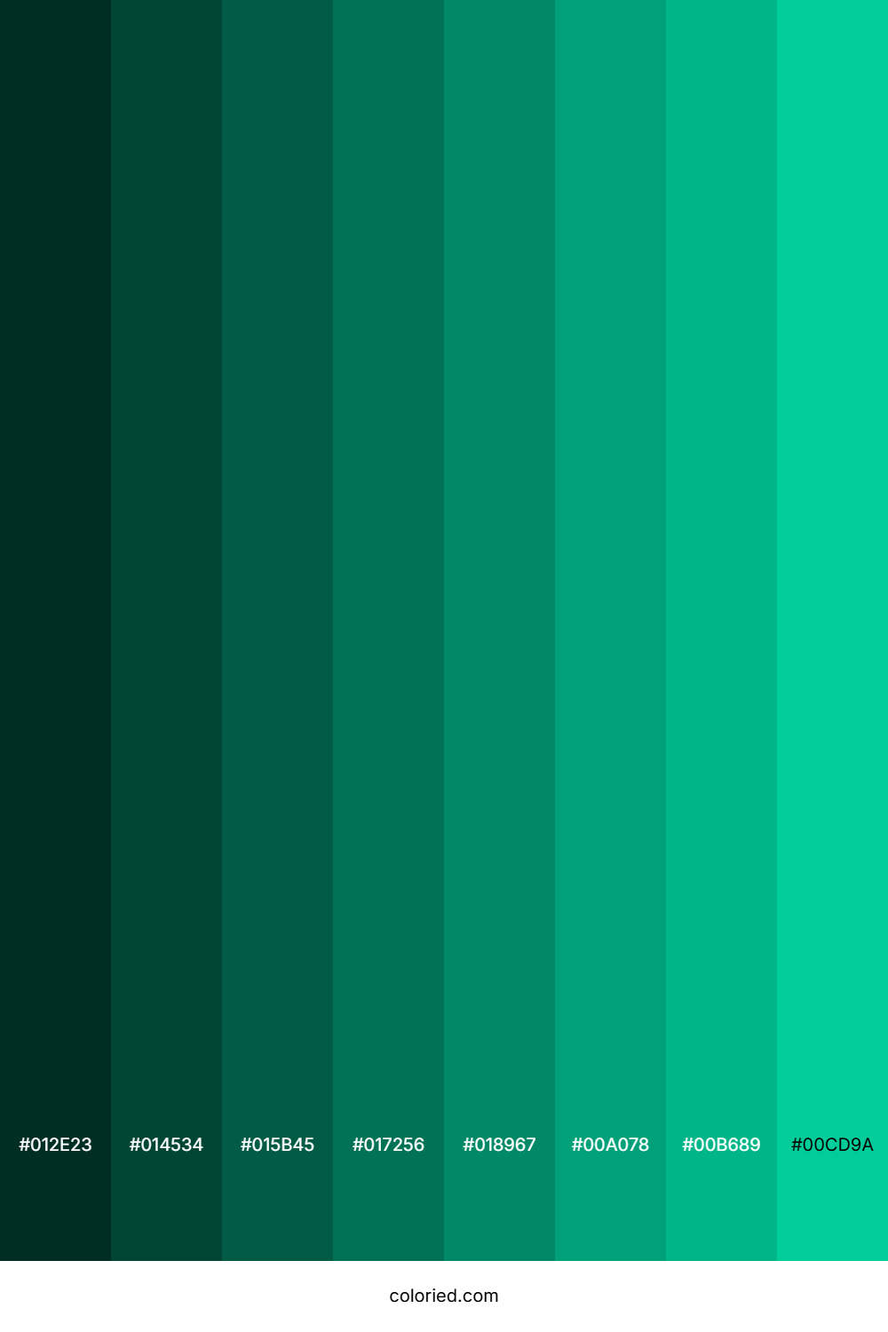 Caribbean Green Color Shades