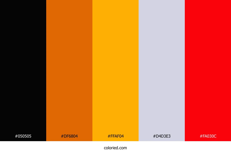 Charcoal Amber Flame Color Palette
