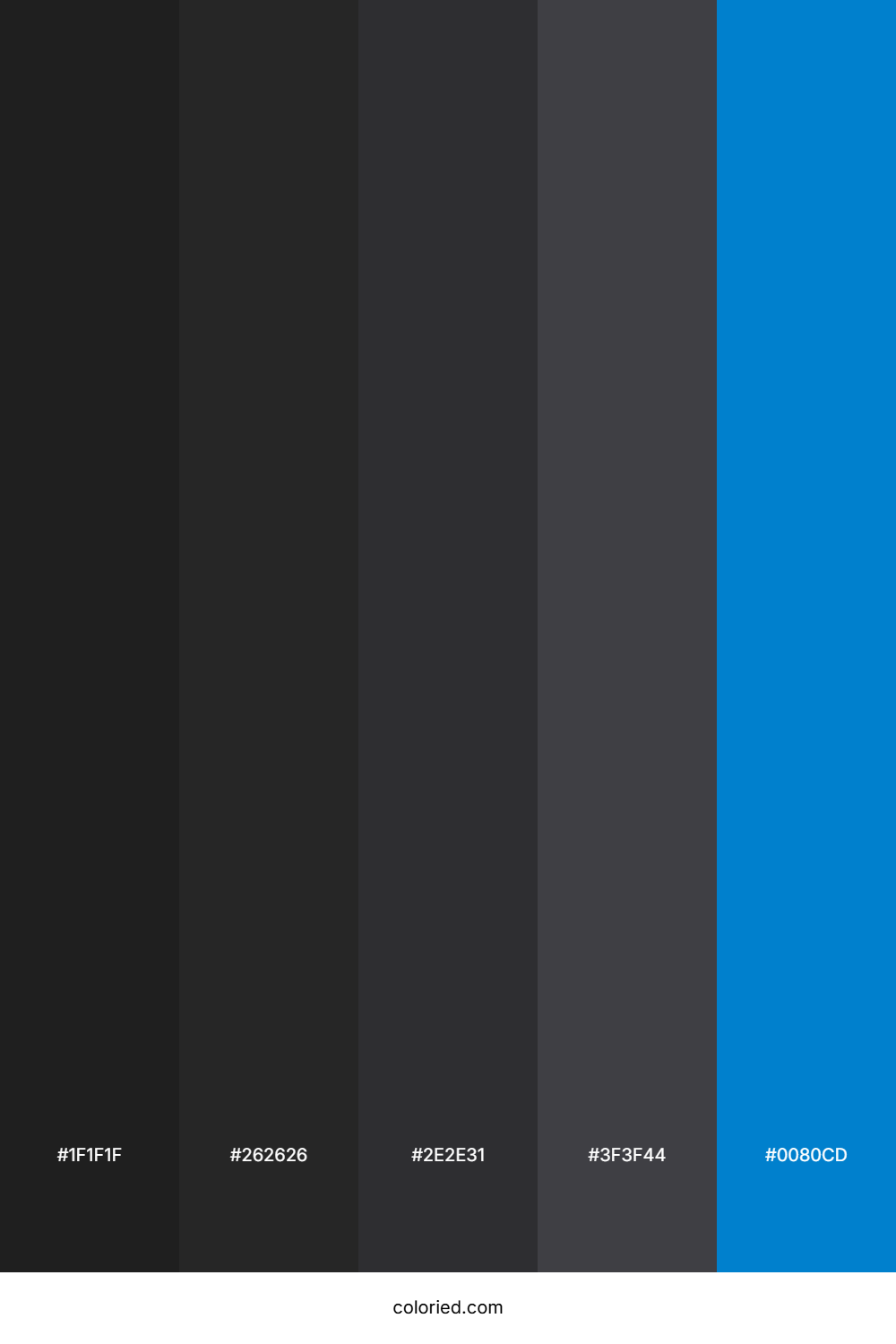 Charcoal and Electric Blue Color Palette