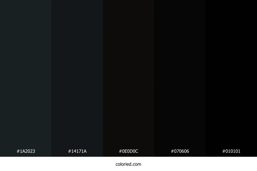 Charcoal Black and Jet Black Color Palette