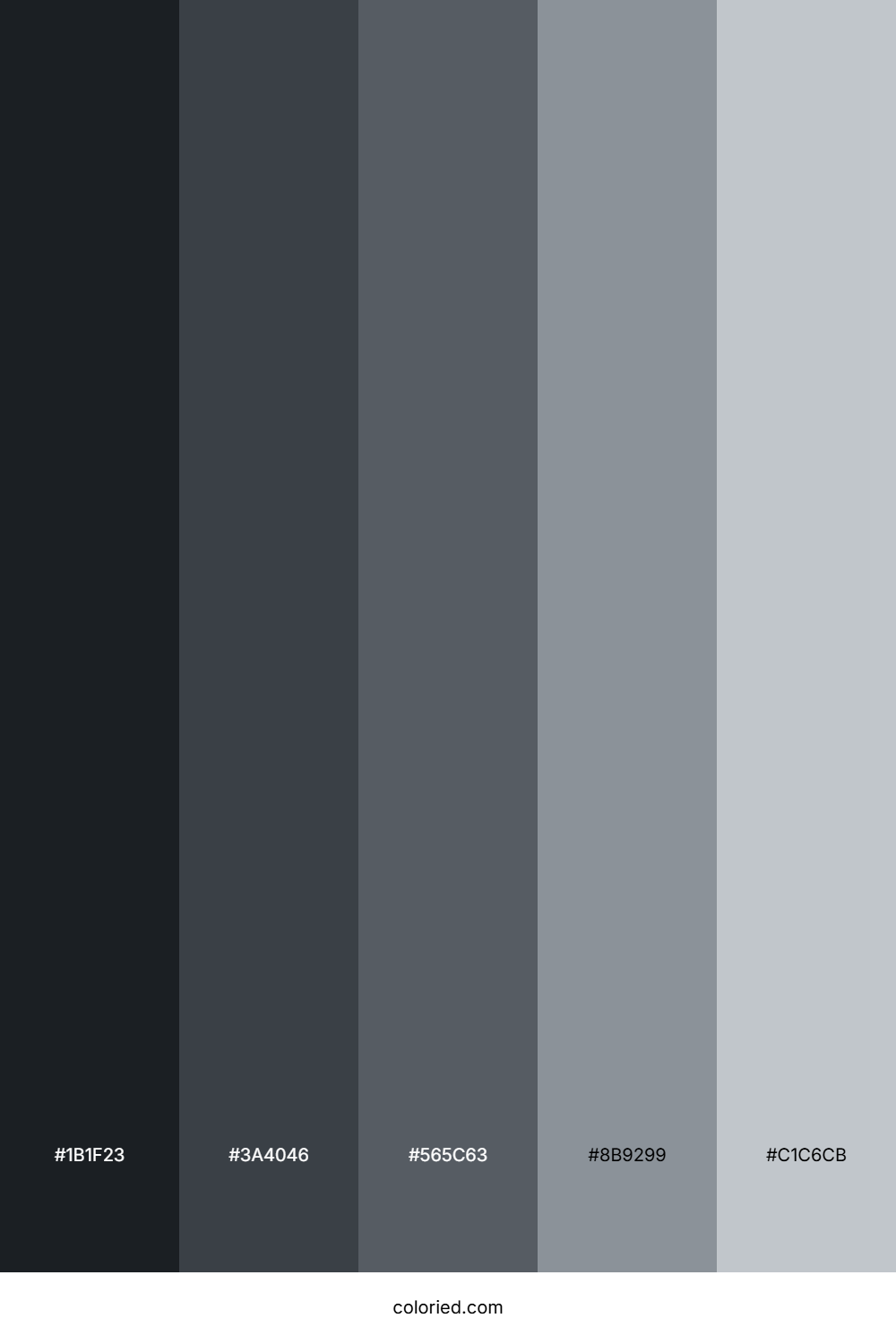 Charcoal Gray Gradient Color Palette